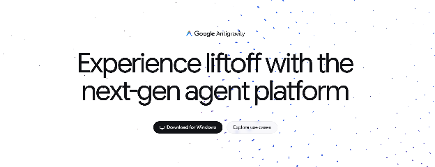 Google Antigravity IDE intro banner showing vibe coding workflow